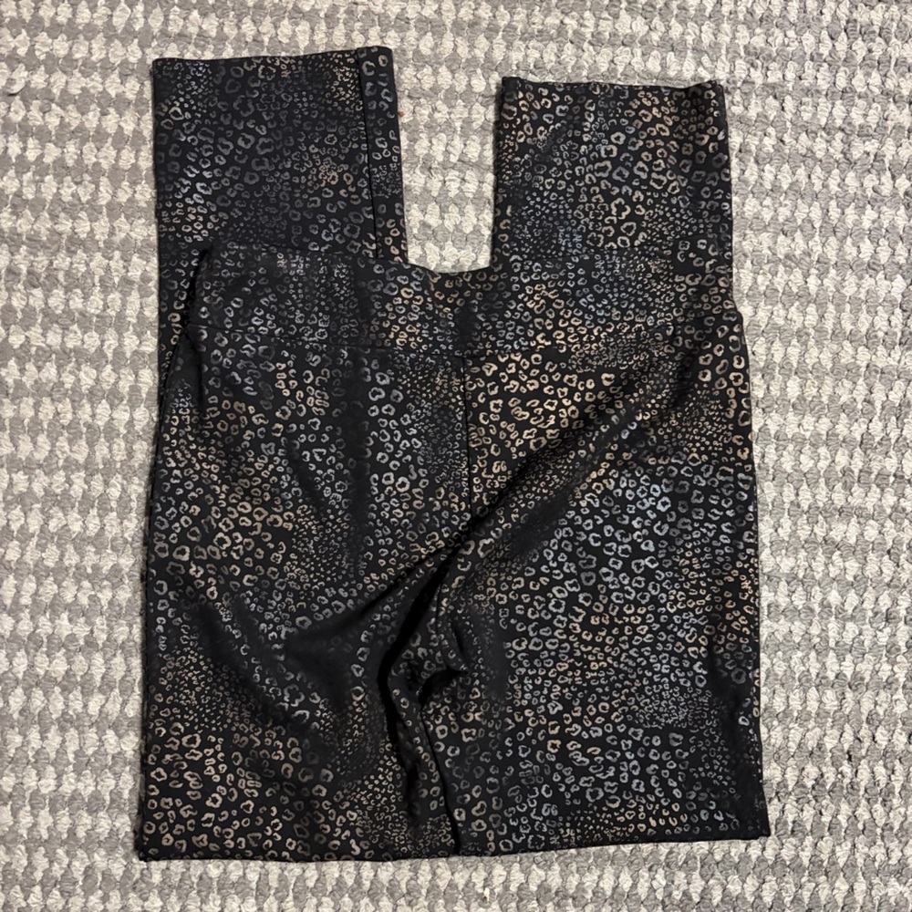 Lena Gabriele Black Leggings Leopard Print 6